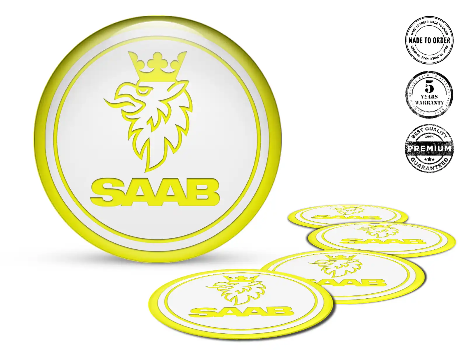 Saab Aufkleber auf Rädern Premium Dome Labels